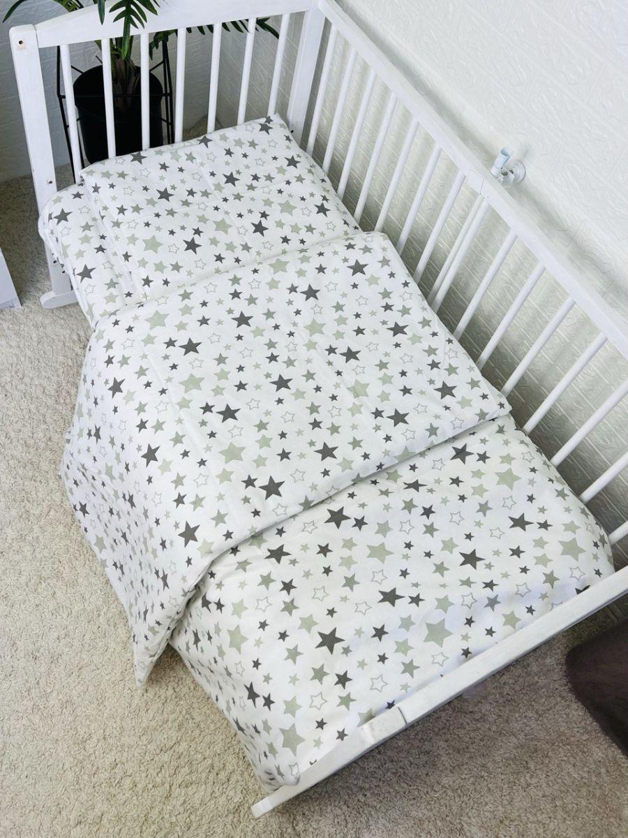 Комплект постельного белья детская байковая теплая сменная в кроватку 3в1 наволочка пододеяльник простыня 100 % хлопок (4426)