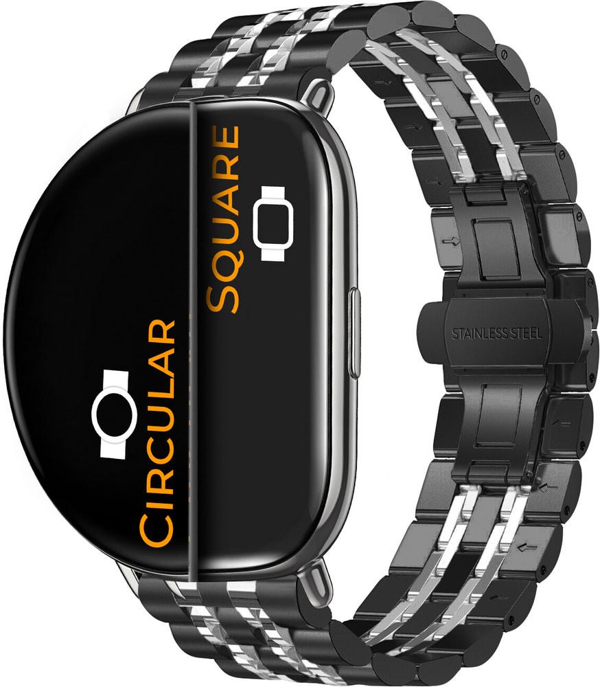 Браслет металлический Spinye Line для ZEPP E Square/Circular Black/Silver (29042-03)