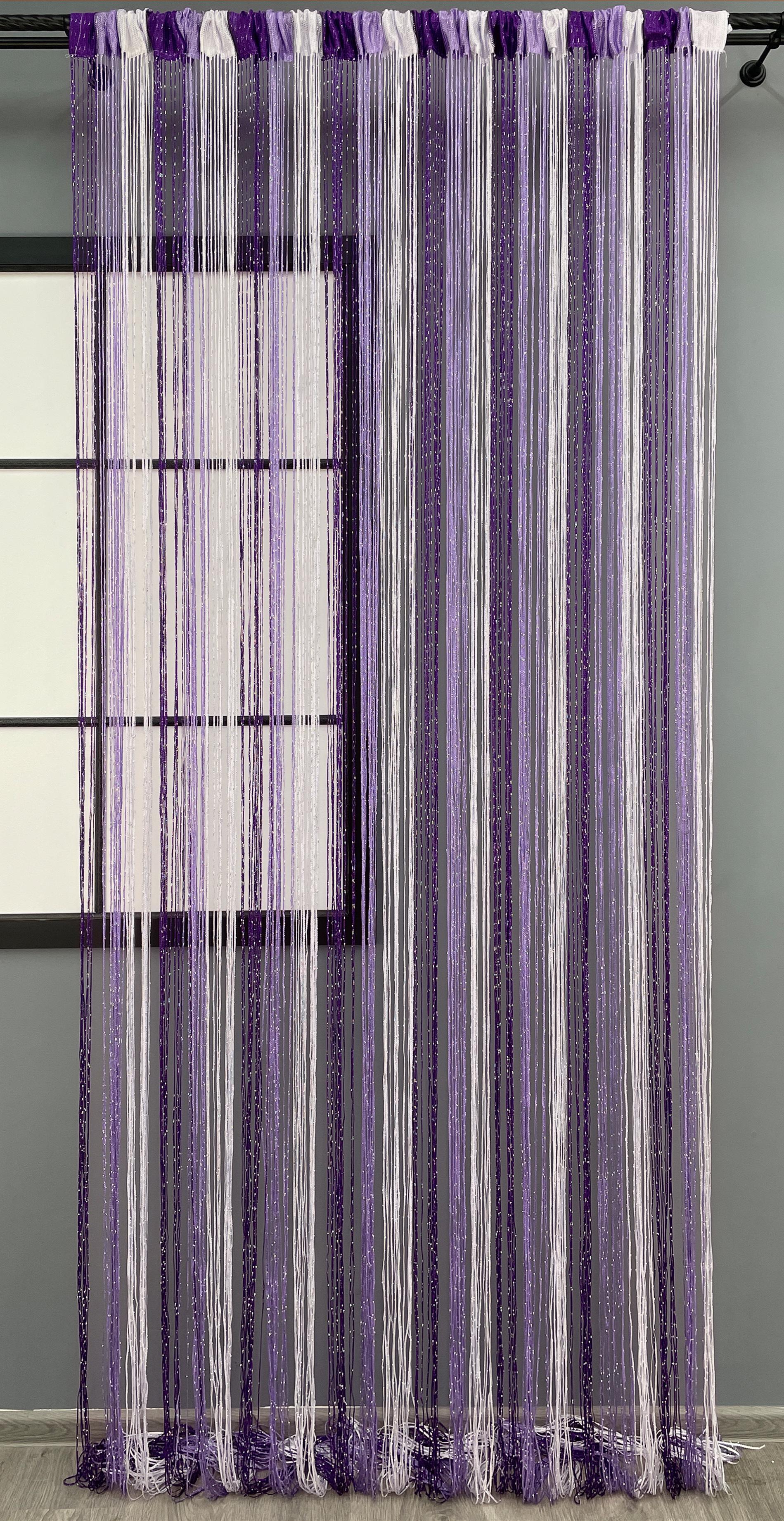 Шторы-нити с люрексом 300х300 см Фиолетовый/Сиреневой/Белый (61-081) - фото 3 Шторы-нити с люрексом 300х300 см Фиолетовый/Сиреневой/Белый (61-081) - фото 3