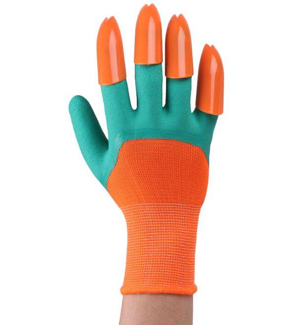 Садовые перчатки с раздвоенными когтями Garden Genie Gloves Зеленый/Оранжевый (b7bf5587) - фото 5