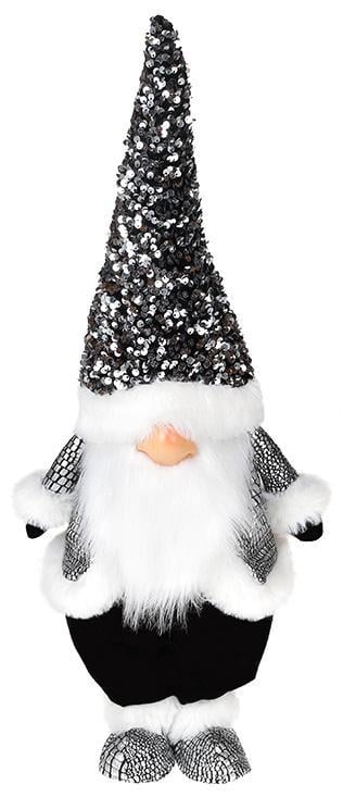 Игрушка мягкая Гном Black/White 22х16х55 см в пайетках