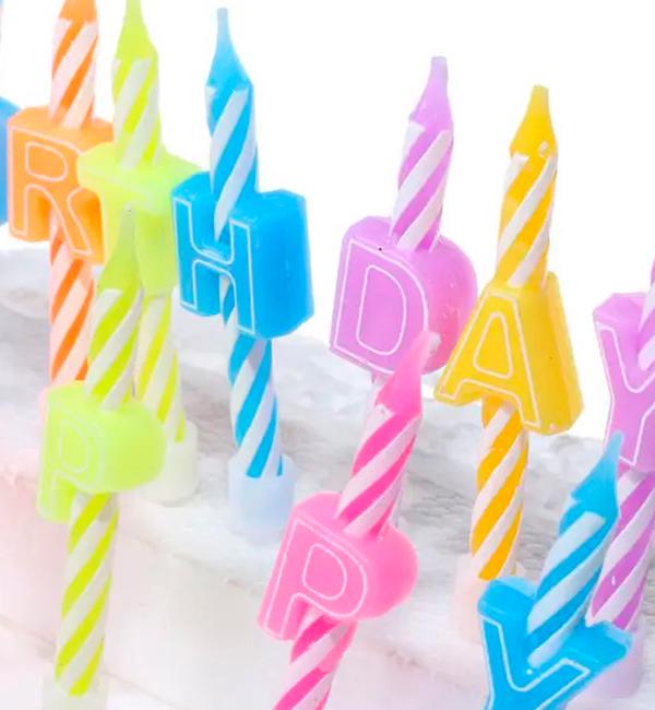 Свічки для торта Happy Birthday 6 см 13 шт. Асорті (1353815) - фото 2