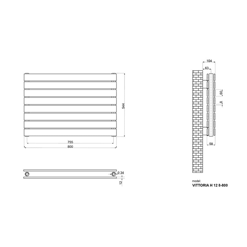 Радиатор дизайнерский Ideale Vittoria H 12 8х544х800 мм Белый (67e10460cc3ceb7c9210e349) - фото 3 Радиатор дизайнерский Ideale Vittoria H 12 8х544х800 мм Белый (67e10460cc3ceb7c9210e349) - фото 3