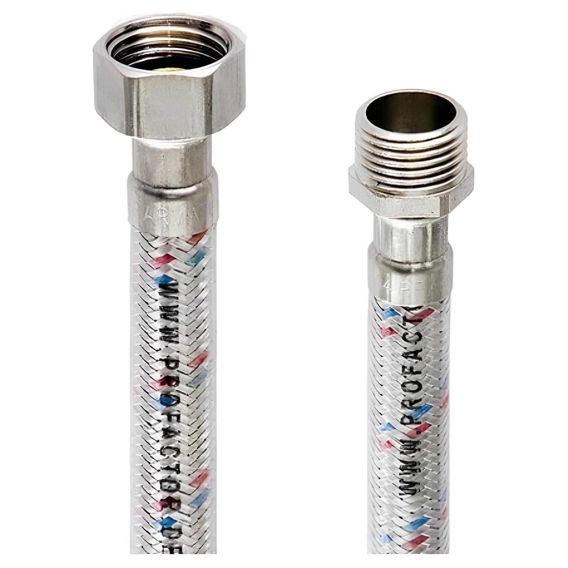 Шланг PROFACTOR в нержавеющей оплетке PF 1/2" ЗВ 1,8 м (WFH 524.180/AKD8104)
