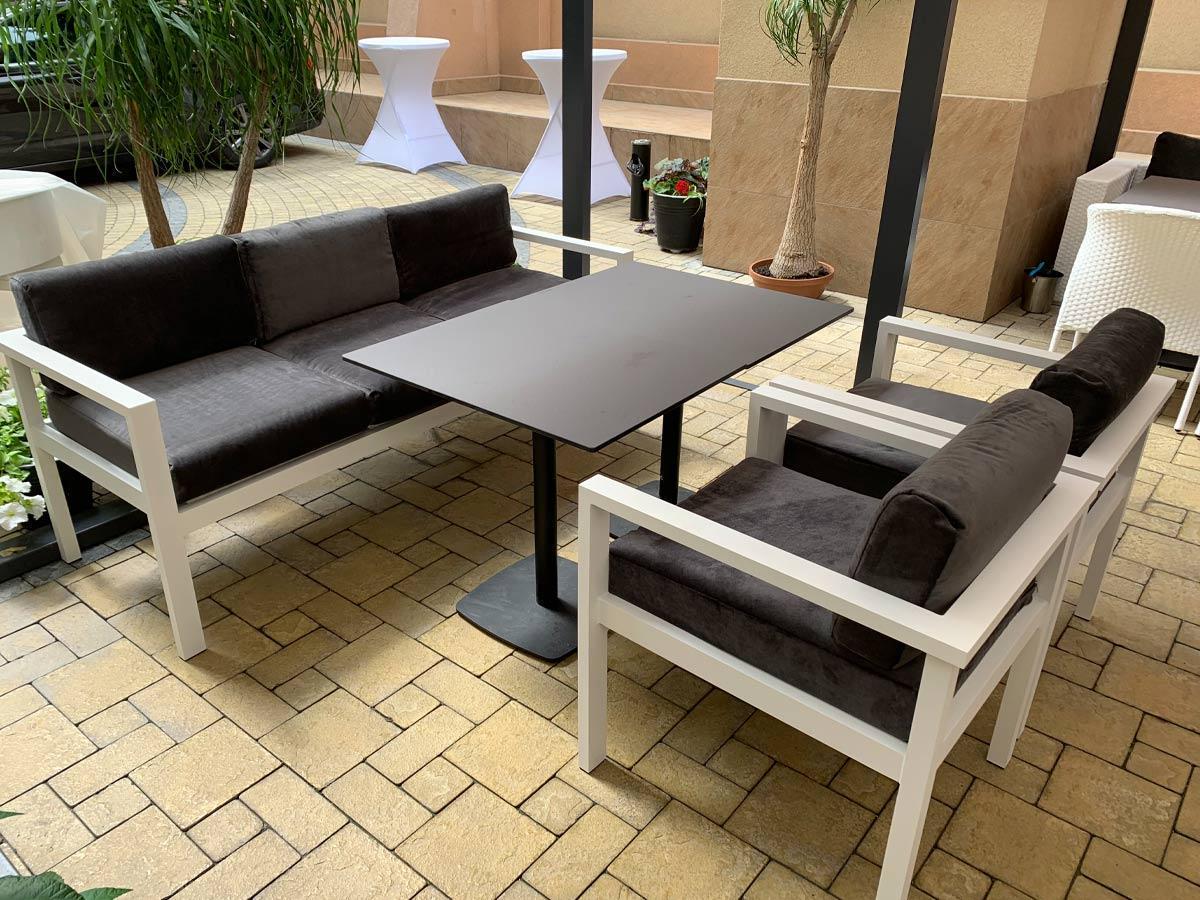 Комплект садовой мягкой мебели Loft с металлическим каркасом Серый (KS-1227-YR)