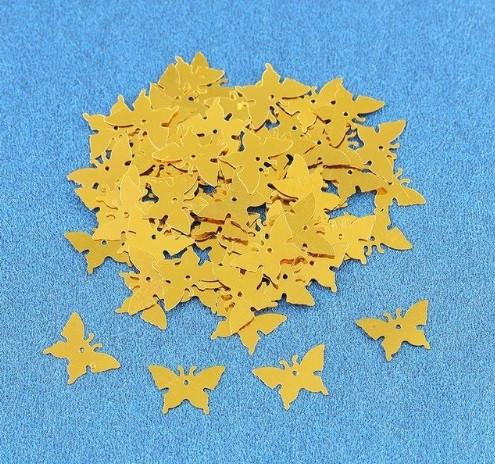 Конфетти на праздник Бабочки 15 г 15 мм Золотистый (19439)