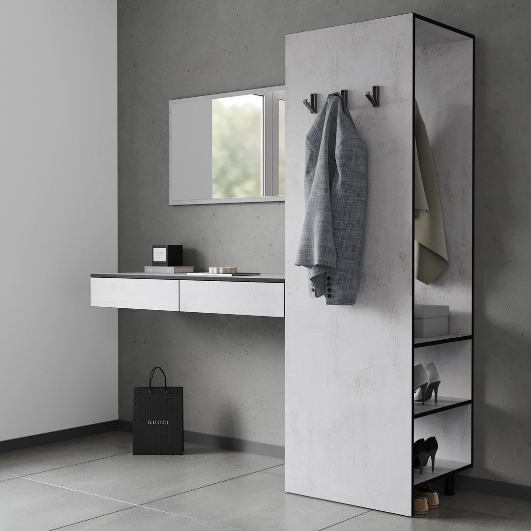 Комплект в передпокій Moreli KO-0001 1800x1880x500 мм Бетон тефра (ns-ko0001-tefrabeton)