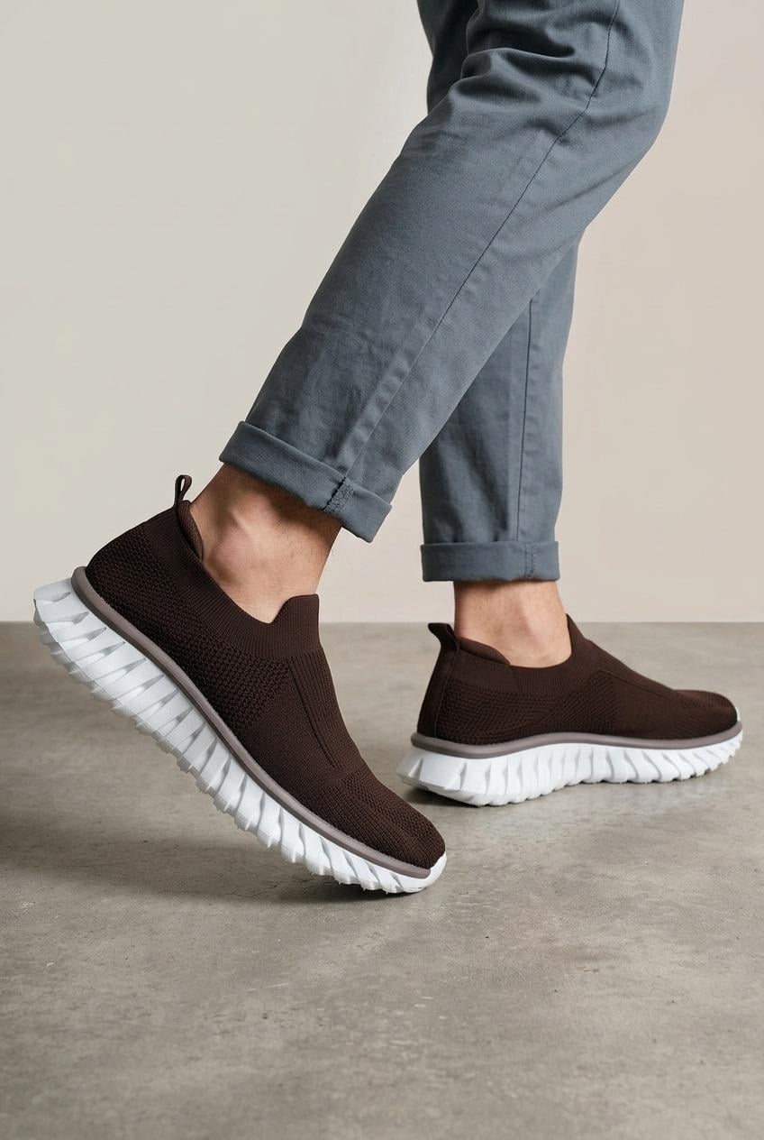 Слипоны мужские Fashion 347284 р. 41 Коричневый