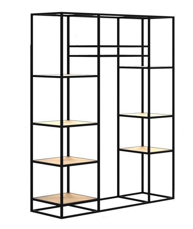 Стеллаж для хранения Loft NS-1716 2030x1600x500 мм Черный (6156d57d3edc877ba85898ef)