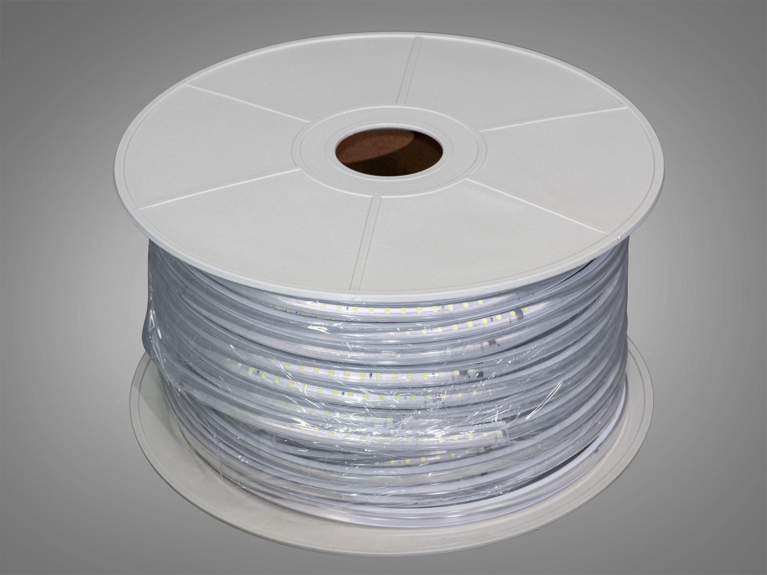 Світлодіодна стрічка 220 В 120 діодів на метр герметична 10 мм Холодний білий (P220-2835-120-CW-65-10) - фото 2