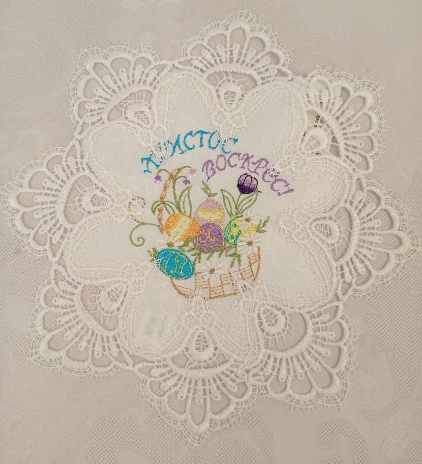 Салфетка пасхальная KEUY D-25 Easter Basket White (CN14669)