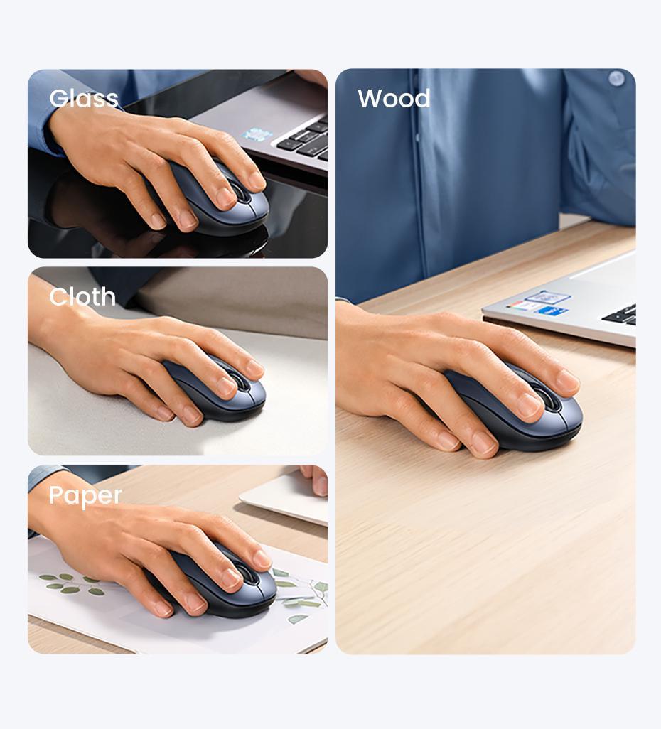 Мышь беспроводная Ugreen 2.4 ГГц 4 Темно-синий (90550) - фото 2 Мышь беспроводная Ugreen 2.4 ГГц 4 Темно-синий (90550) - фото 2