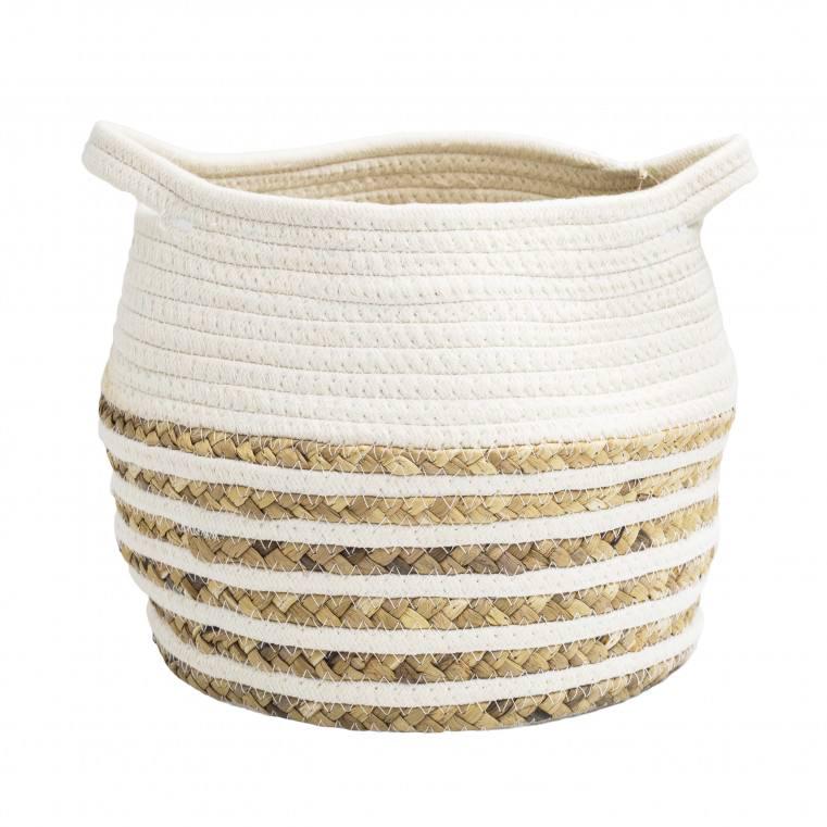 Корзина для кімнатних рослин бохо 24x23 см Білий/Бежевий (32LKBWM)
