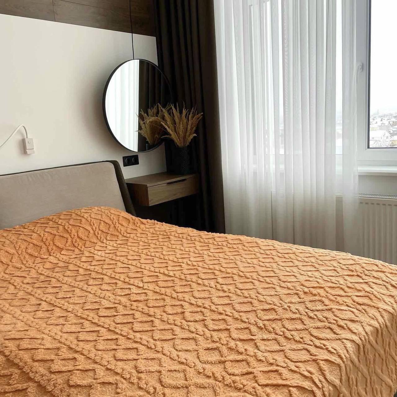 Плед теплый из микрофибры 200х230 см (П4К-mur-vyazka-001)