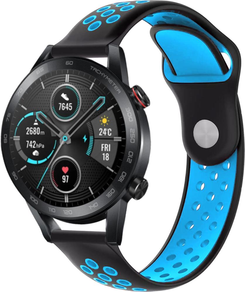 Ремешок Sport для Honor Magic Watch 2 46 мм 22 мм Black Sky Blue (23052-6A)
