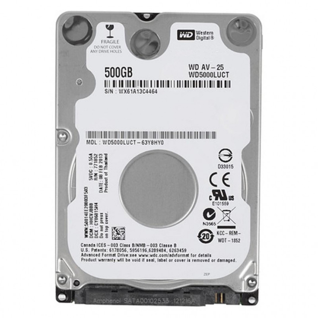 Жорсткий диск Western Digital AV-25 500GB 5400rpm 16MB 2.5 SATA II (WD5000LUCT)