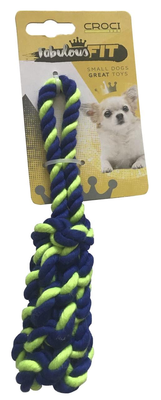 Игрушка для мелких собак Croci плетеная кость из каната 19 см Зеленый (1199892386)