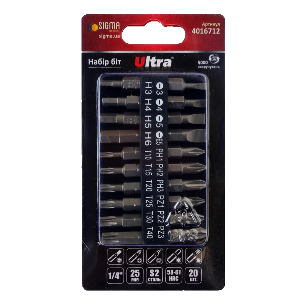 набор бит Ultra сталь S2 20 ед. (4016712) набор бит Ultra сталь S2 20 ед. (4016712)