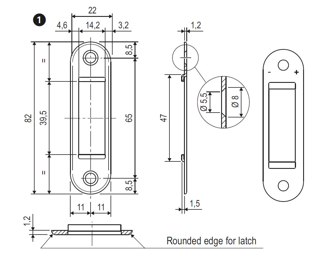 Ответная планка AGB EASY-FIX POLARIS XT Белый (B.01402.96.91) - фото 2