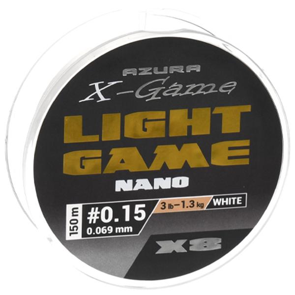 Шнур Azura X-Game Light Game Nano X8 PE 150 м № 0.15 0,069 мм White (XLN8-015)