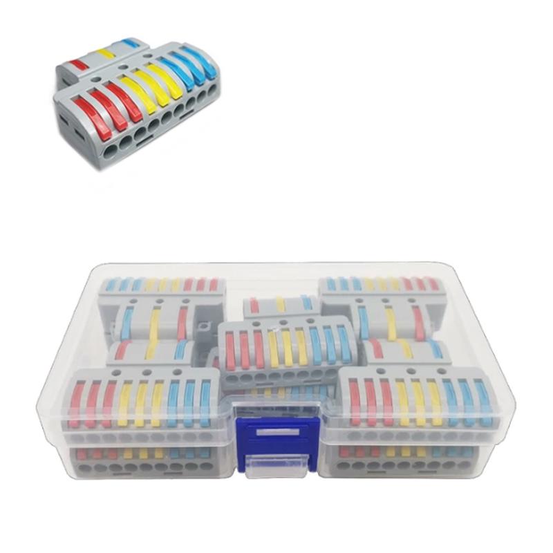 Набор клемм Tactix 0,08-4 мм2 35А 1-3+1-3+1-3 разветвитель одинарная 40х48,5х14,5 мм 10 шт. Разноцветный (LT-933-10box)