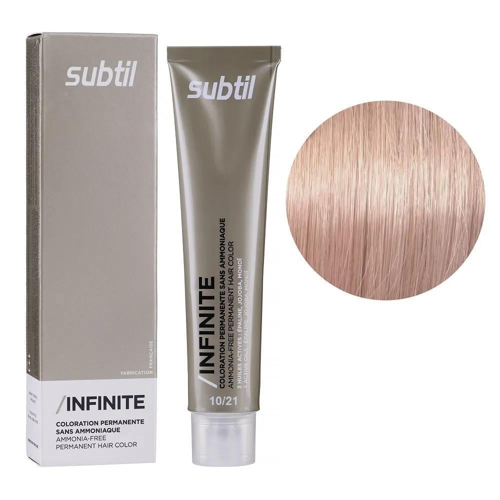 Крем-краска безаммиачная для волос Subtil Infinite Permanent Hair Color 10.21 Экстрасветлый блондин перламутровый пепельный 60 мл