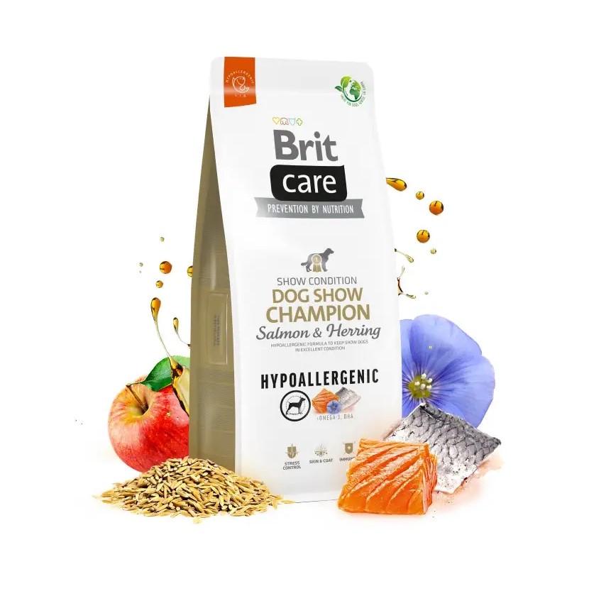 Корм сухий для виставкових собак Brit Care Dog Hypoallergenic Dog Show Champion лосось та оселедець 3 кг (2104425087) - фото 2