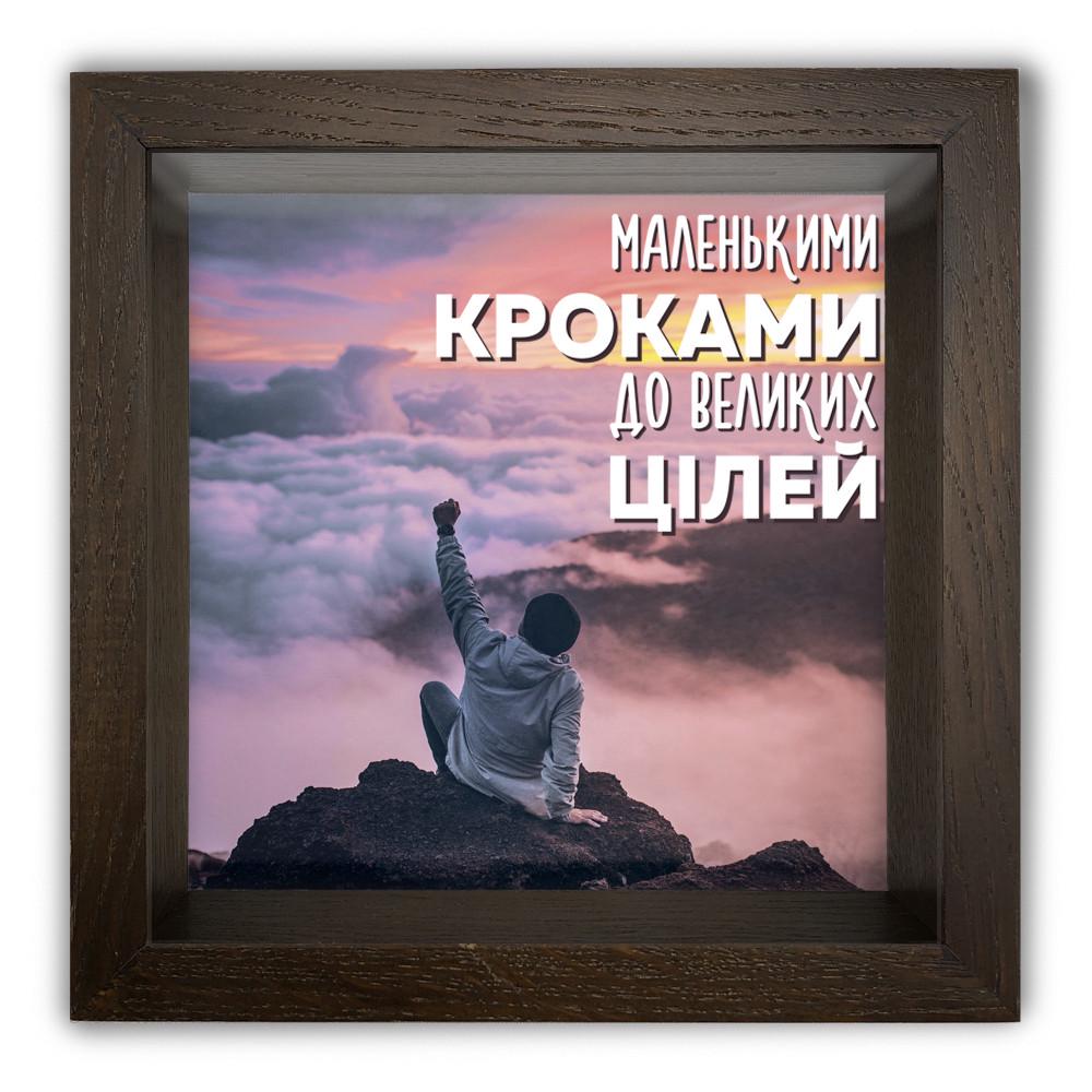 Скарбничка Маленькими кроками дерев'яна 20x20x6,5 см Коричневий (хркп0020ку)