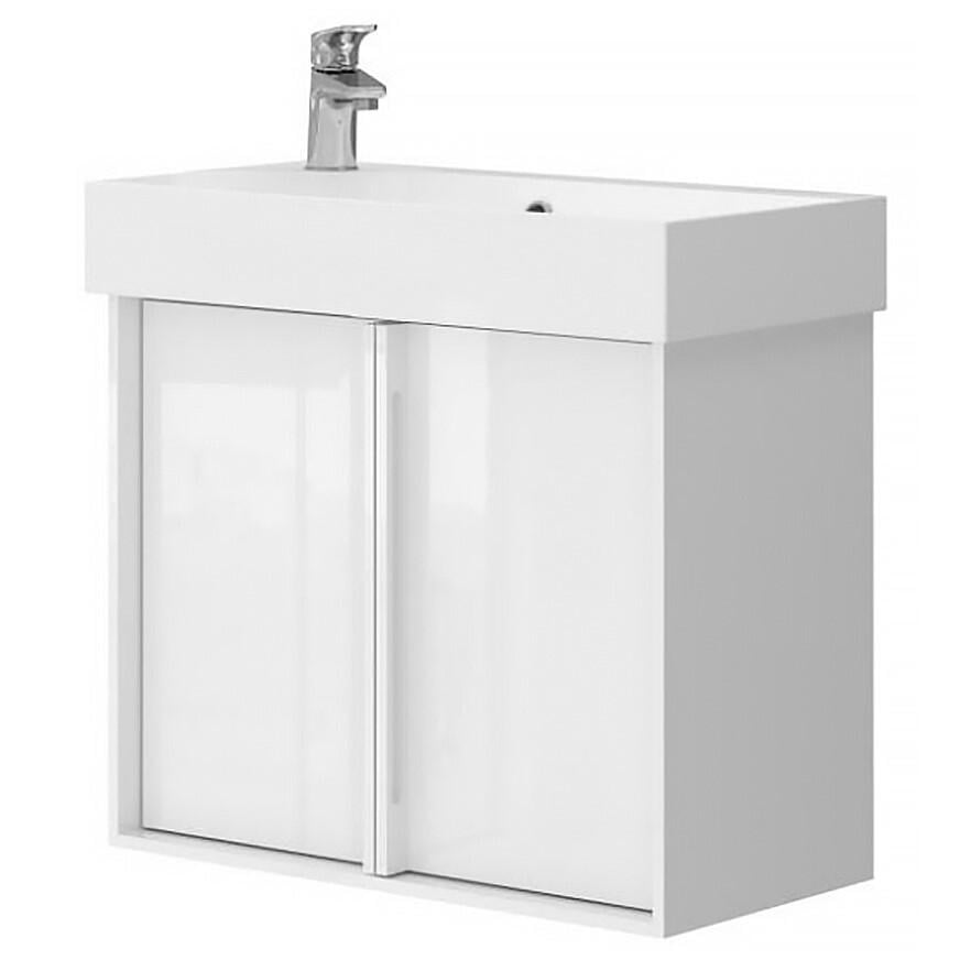 Тумба с умывальником подвесная Devit Quadra 083065W 65x60,1x33 см Белый (176328)