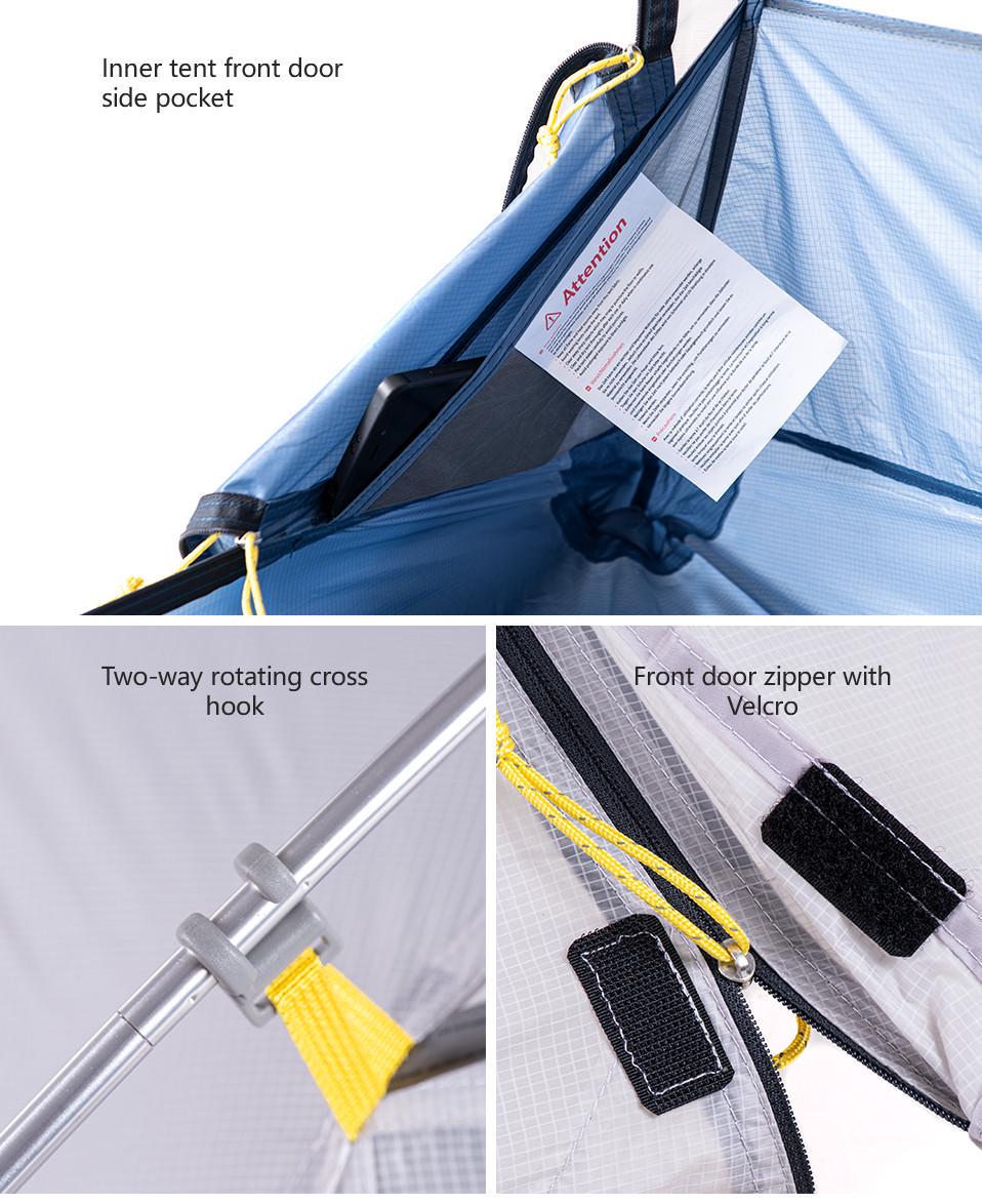 Палатка Naturehike CloudUP-Wing 2 NH19ZP08315D nylon Grey - фото 7