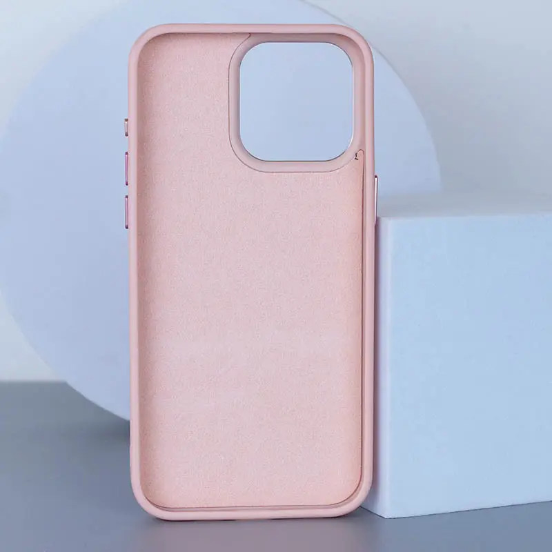 Шкіряний чохол Bonbon Leather Metal Style with MagSafe для Apple iPhone 15 Pro Max (6.7") Рожевий | Light pink - фото 2