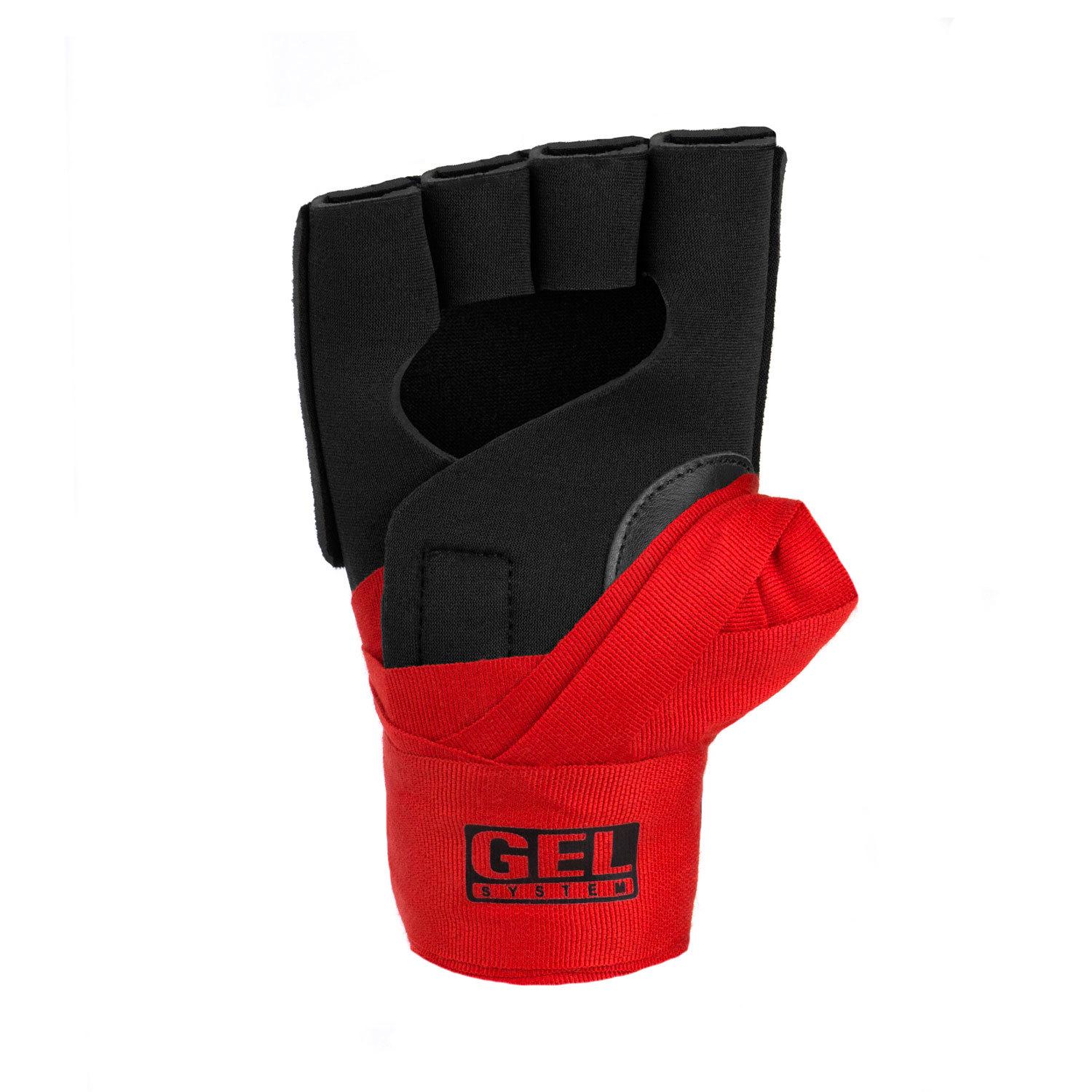 Бинты-перчатки Dozen Prime Gel Inner Speed Wraps L/XL Черно-красный - фото 5