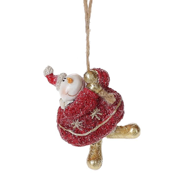 Фігурка-підвіска BonaDi Веселий Сніговик Червоний (HA9-515)