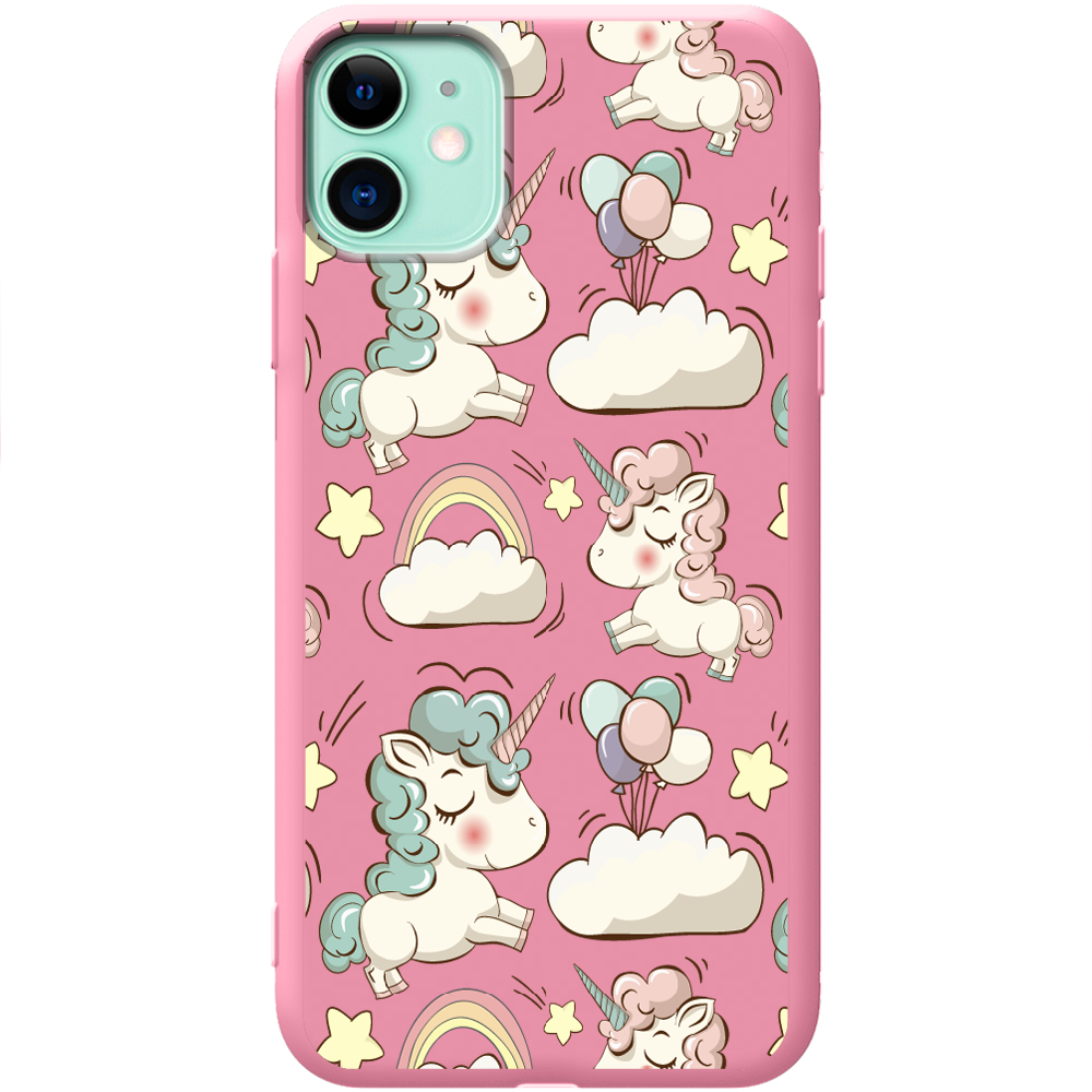 Чехол Boxface iPhone 11 Unicorns Розовый силикон (38184-cc2-43040)