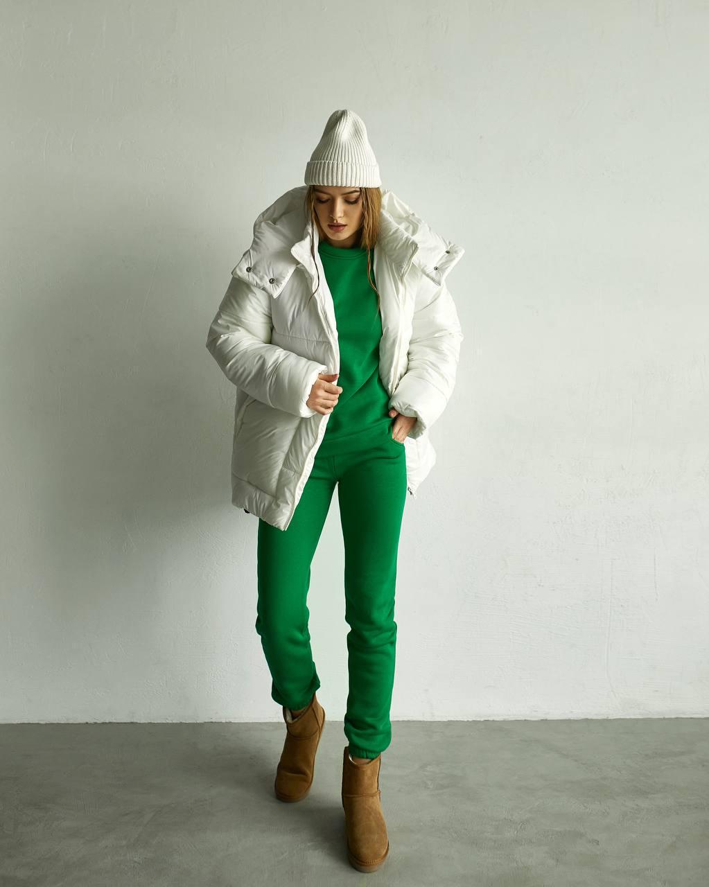 Пуховик Овер р. 48-52 Молочный - фото 4