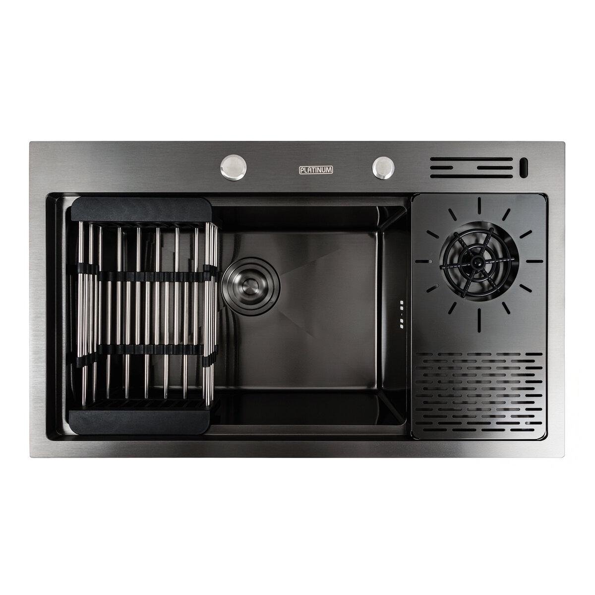 Мойка кухонная Platinum Handmade PVD 78x46 см Черный (7846)