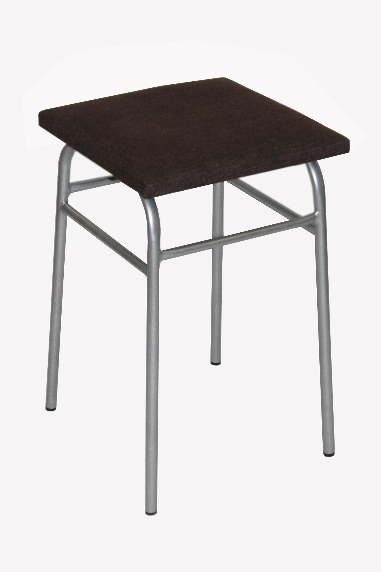 Табурет Ковка Классик с мягким сиденьем Хром/Коричневый