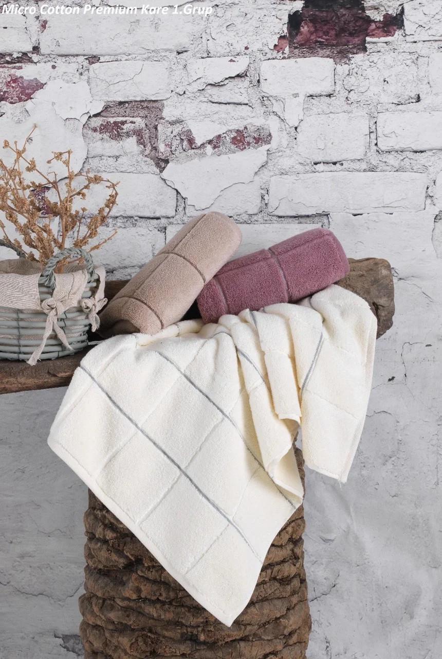 Набір рушників Cestepe MicroCotton Delux Premium Kare-1 50х90 см 3 шт.