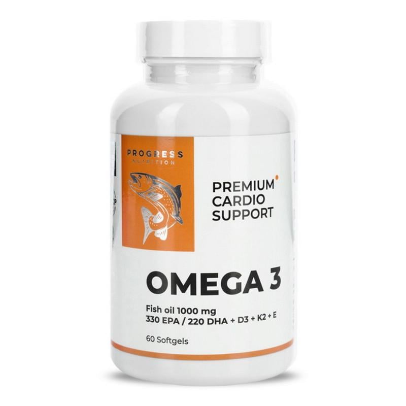 Омега 3 рыбий жир Progress Nutrition Omega 3 Premium Cardio Support 60 капс. (23023-01)