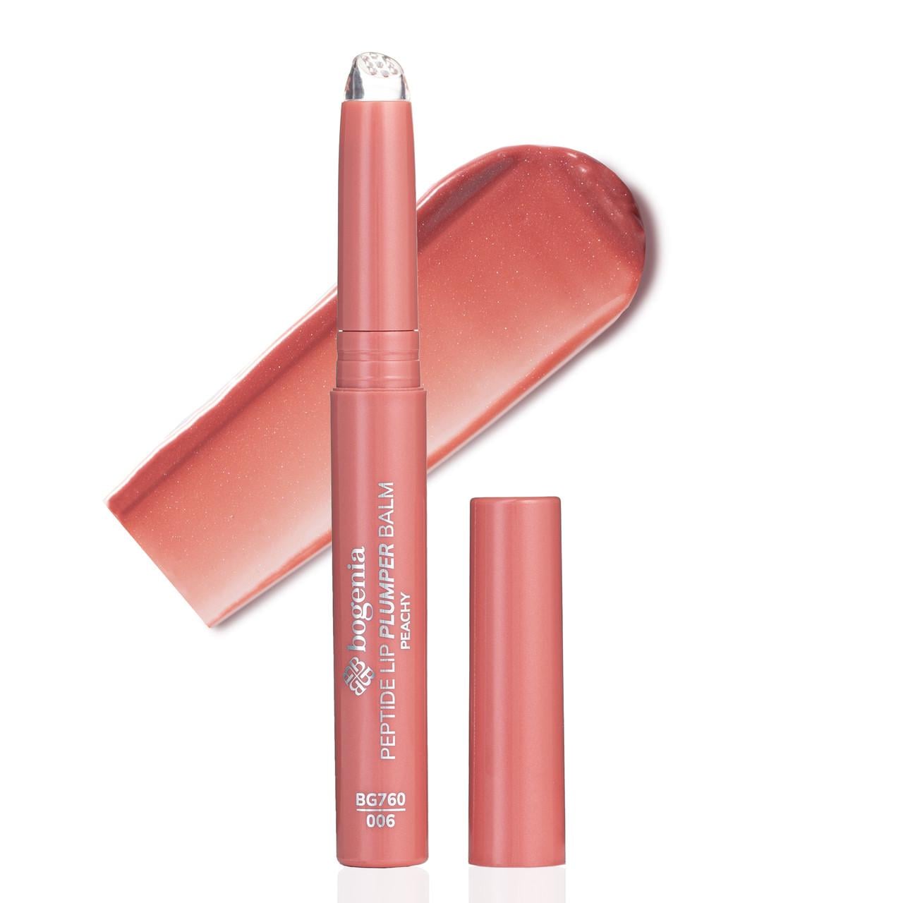 Помада-блиск для об'єму губ Bogenia Peptide Lip Plumper Balm BG760 006 Peachy Персиковий (13353802)