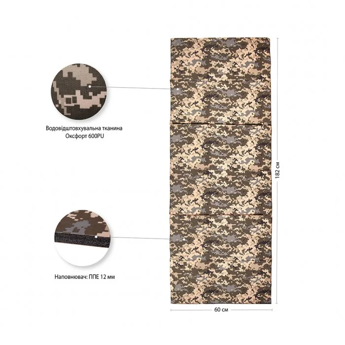 Каремат IVN складной 1820х600х12 мм Пиксель (IV-0889TPIX) - фото 3 Каремат IVN складной 1820х600х12 мм Пиксель (IV-0889TPIX) - фото 3