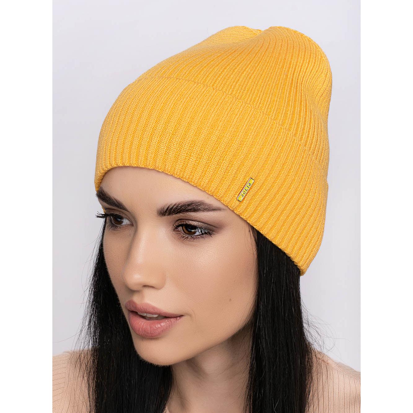 Шапка вискозная женская Leks Квест one size Темно-желтый