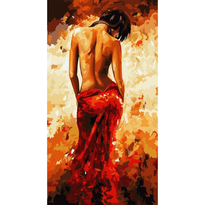 Картина по номерам Ідейка Дама в красном 2 27х50 см (KHO2616)