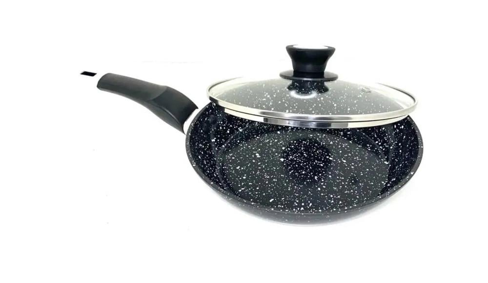 Сковорода со стеклянной крышкой мраморное покрытие 22 см - фото 2 Сковорода со стеклянной крышкой мраморное покрытие 22 см - фото 2