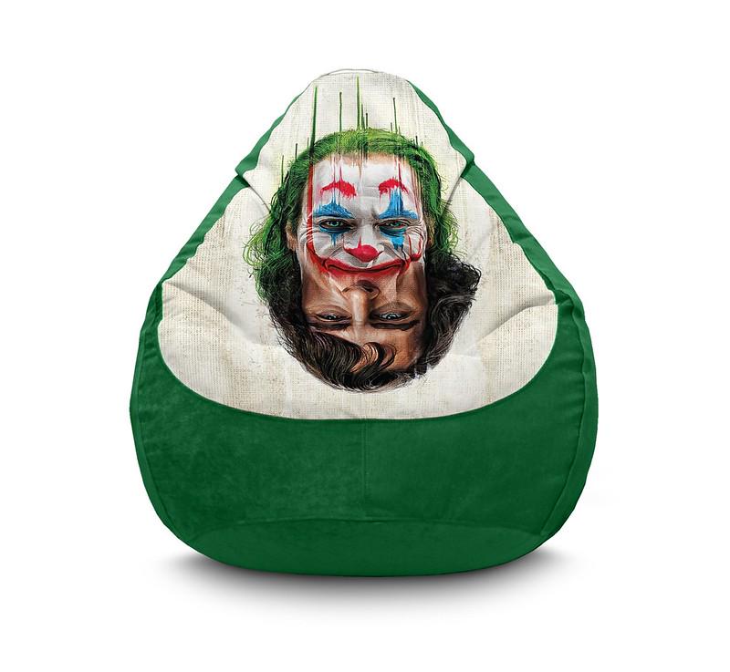 Крісло мішок iPuff Joker Two face Флок XXL 90х125 см Зелений