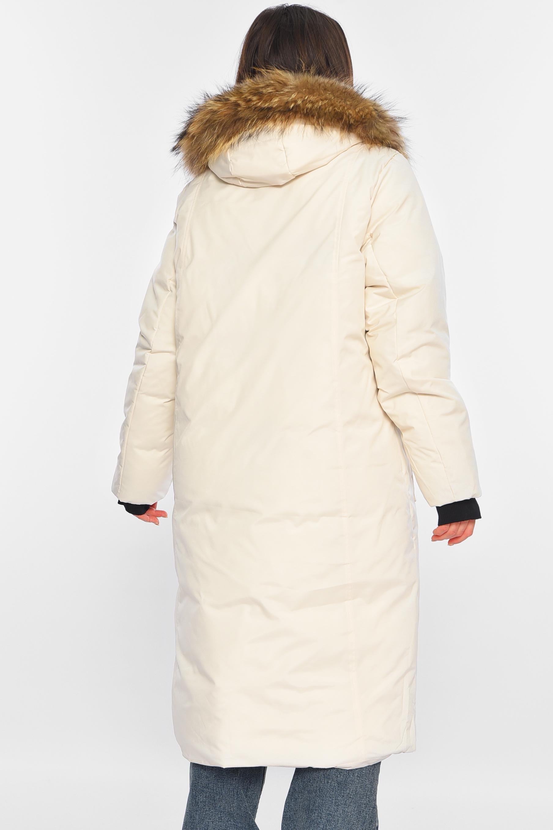 Куртка женская удлиненная зима 2XL Белый (196298) - фото 3