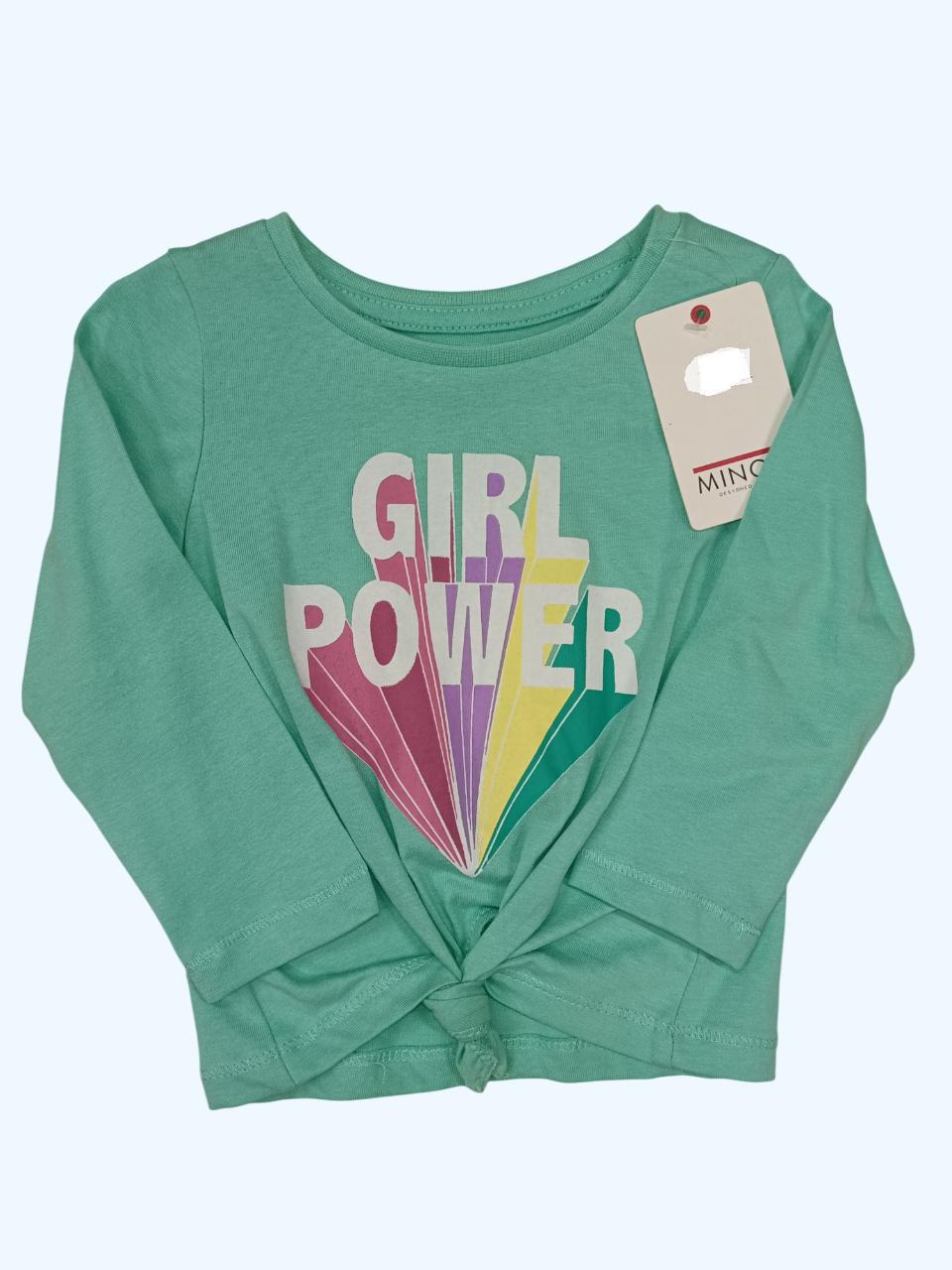 Лонгслів дитячий для дівчинки Minoti 80-86 см Бірюзовий (0225)