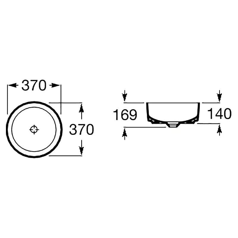Умывальник накладной ROCA INSPIRA A327523000 370x370x140 мм Белый (132682) - фото 9 Умывальник накладной ROCA INSPIRA A327523000 370x370x140 мм Белый (132682) - фото 9