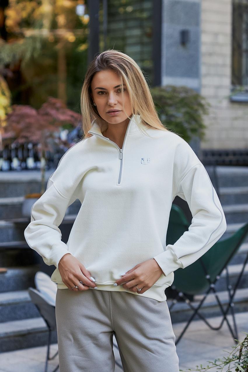 Костюм женский Лакоста М196.4 с начесом L Кремовый/Светло-серый (982-1-62) - фото 3