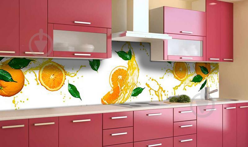 Наклейка виниловая кухонный фартук  Zatarga  "Апельсиновый сок"  600х2500 мм